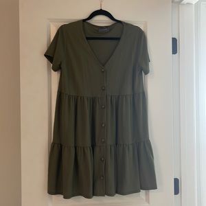 Short sleeve button up minidress